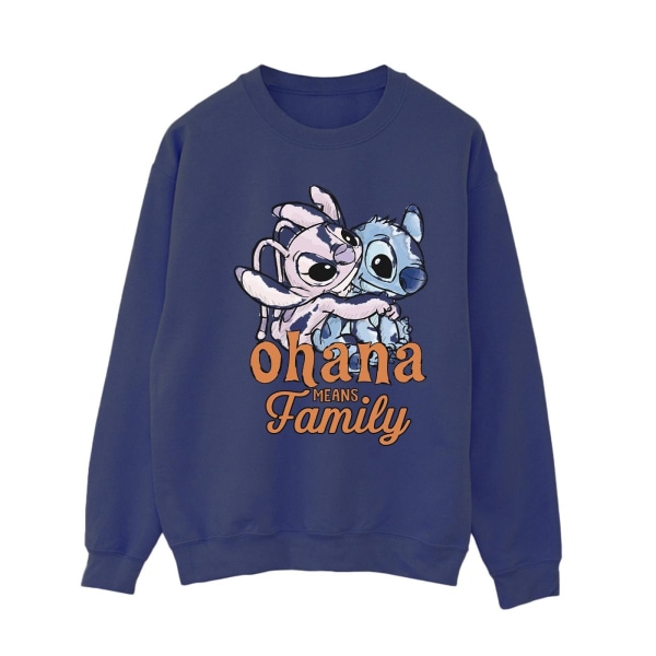 Disney Dam/Dam Lilo And Stitch Ohana Angel Kram Sweatshirt Navy Blue XXL