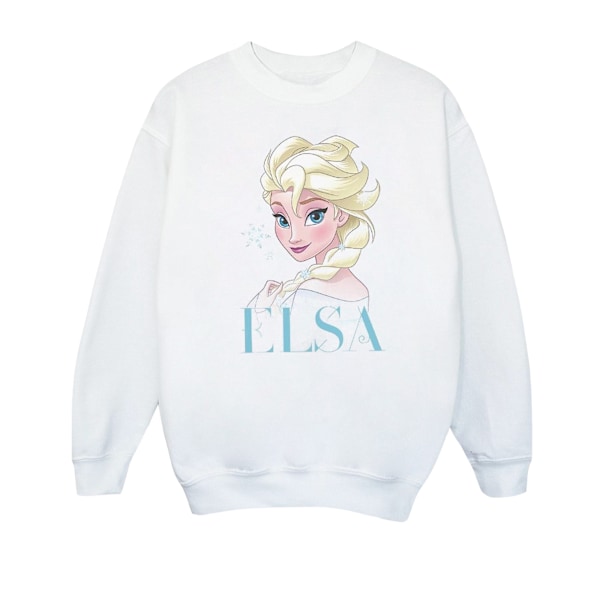 Disney Pojkar Frozen Elsa Snöflinga Porträtt Sweatshirt 7-8 År White 7-8 Years
