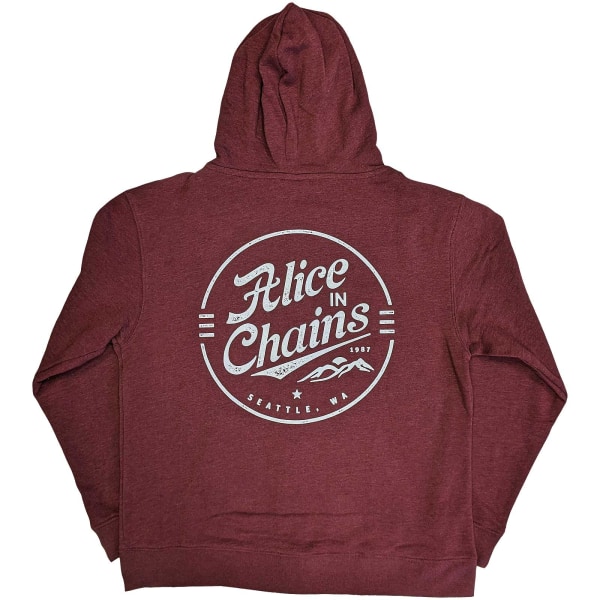 Alice In Chains Unisex vuxenemblem Full Zip Hoodie S Rödbrun Maroon S