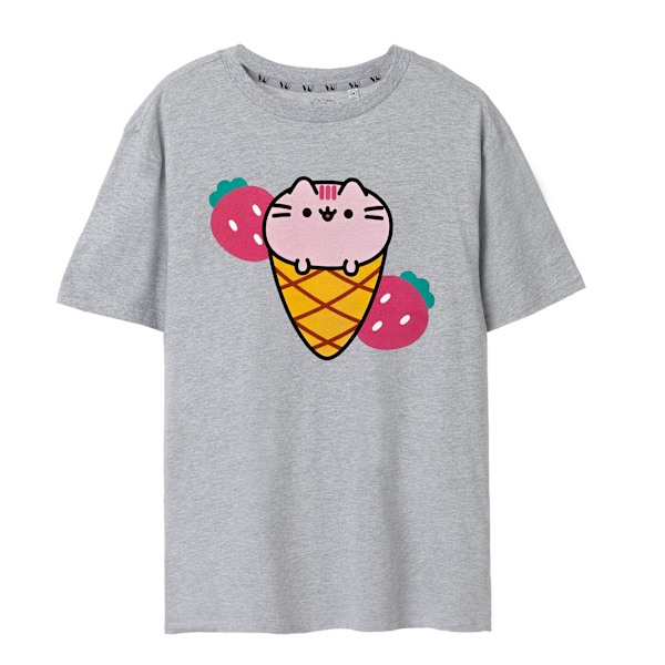 Pusheen Dam/Kvinnor Glass Kortärmad T-shirt M Grå Marl Grey Marl M