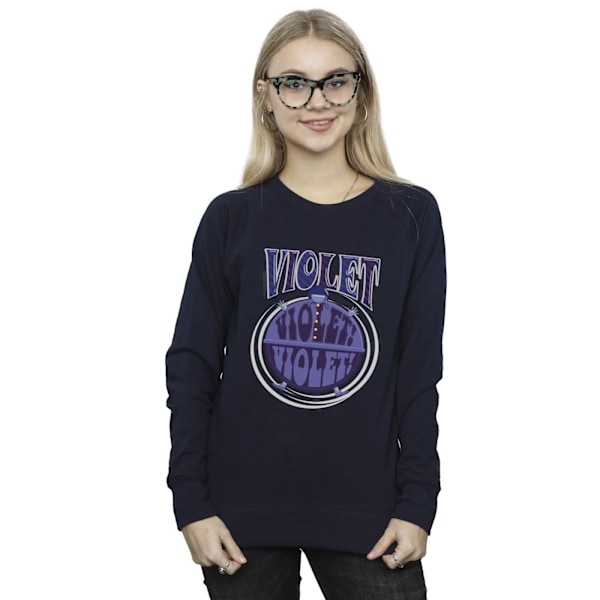 Willy Wonka Dam/Kvinnor Violet Turning Violet Sweatshirt 4XL Navy Blue 4XL