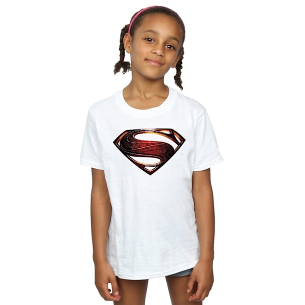 DC Comics Girls Justice League Movie Superman Emblem Bomull T-S White 7-8 Years