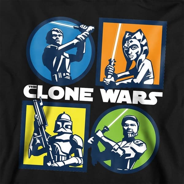 Star Wars: The Clone Wars Grid Hoodie för Barn 7-8 År Black 7-8 Years