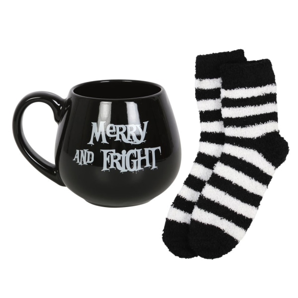 Something Different Merry & Fright Christmas Mugg och Sock Set O Black/White One Size