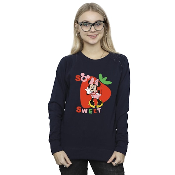 Disney Dam/Kvinnor Minnie Mouse So Sweet Strawberry Sweatshirt Navy Blue XXL