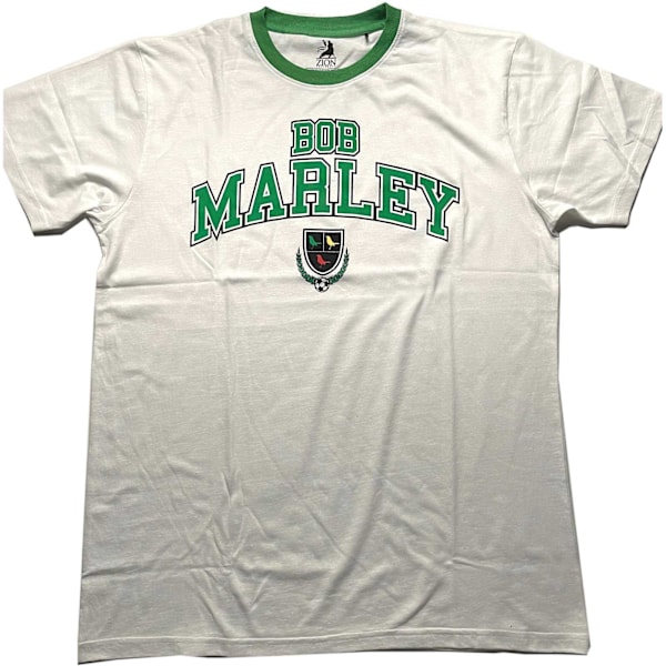 Bob Marley Unisex Adult Collegic Logo T-Shirt M Vit White M