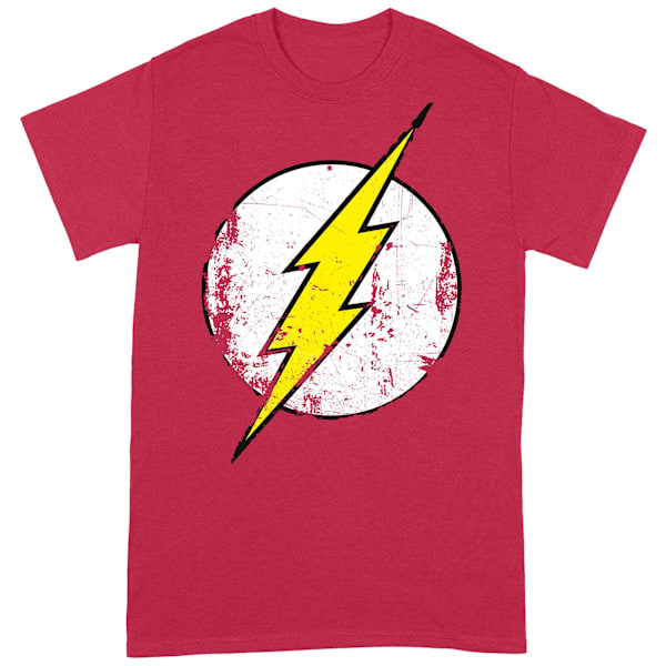 Flash Unisex Distressed Logo T-Shirt S Röd Red S