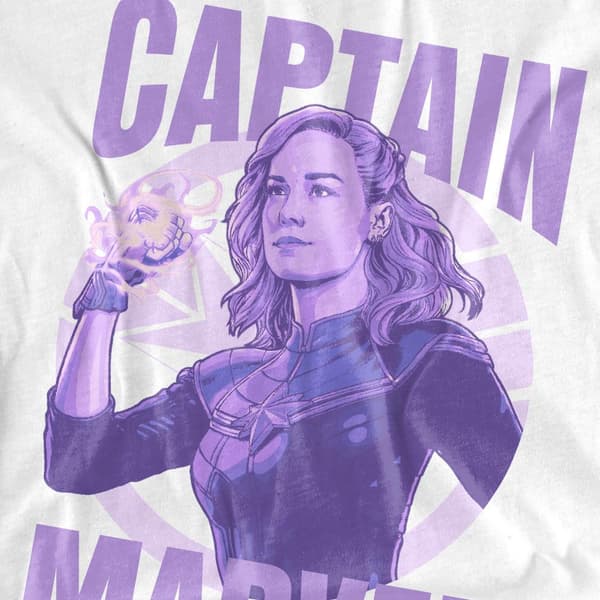 Captain Marvel Dam T-shirt L Vit White L