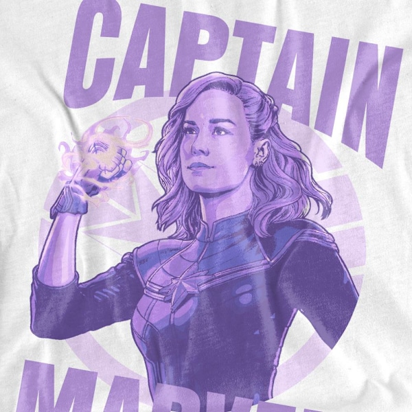 Captain Marvel Dam T-Shirt S Vit White S