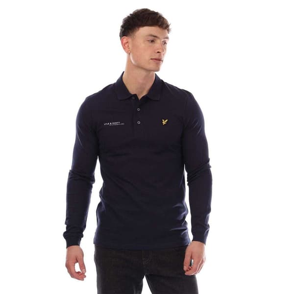 Lyle & Scott Herr Ordinate Print Pikétröja XS Marinblå Tryck Navy Print XS