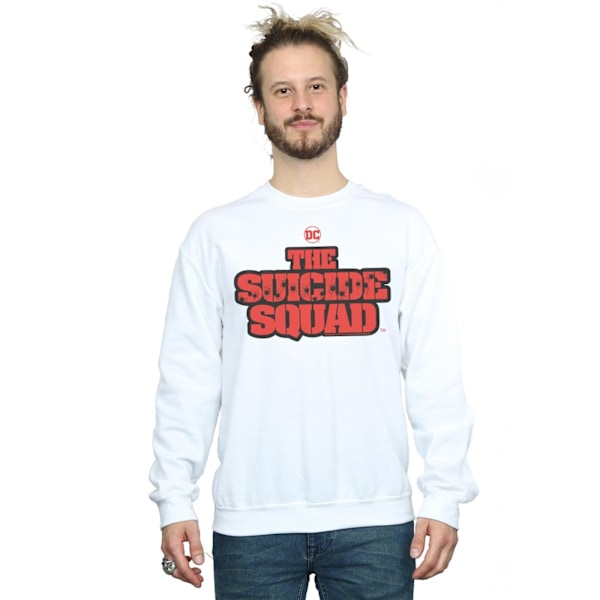 DC Comics herr The Suicide Squad filmlogotyp sweatshirt 4XL vit White 4XL