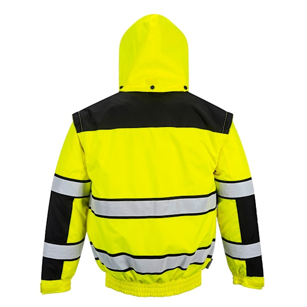 Portwest Klassisk 3-i-1 Hi-Vis Vinterbomberjacka för Män XS Gul Yellow/Black XS