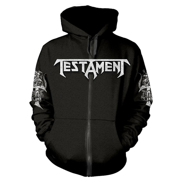 Testament Unisex Adult Pitchfork Horns Full Zip Hoodie L Svart Black L