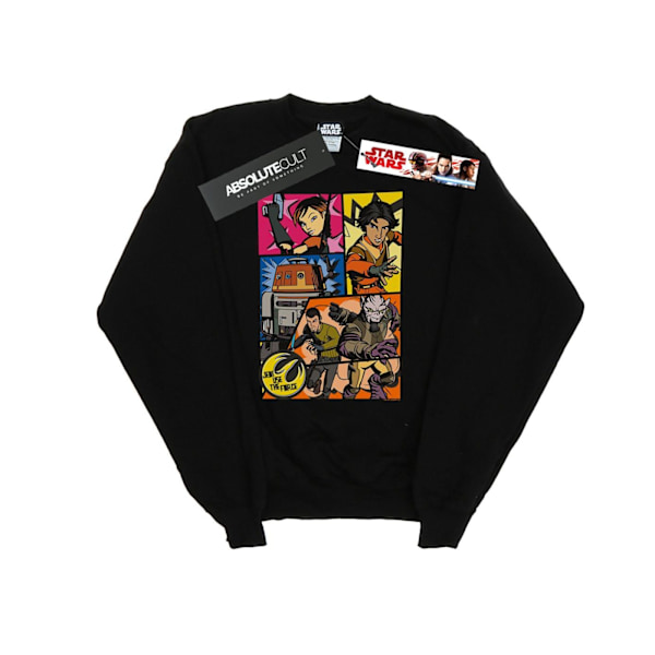 Star Wars Girls Rebels Comic Strip Sweatshirt 9-11 år Svart Black 9-11 Years