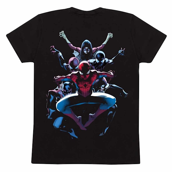 Spider-Man Unisex Vuxen Spiderverse Bak T-Shirt S Svart Black S