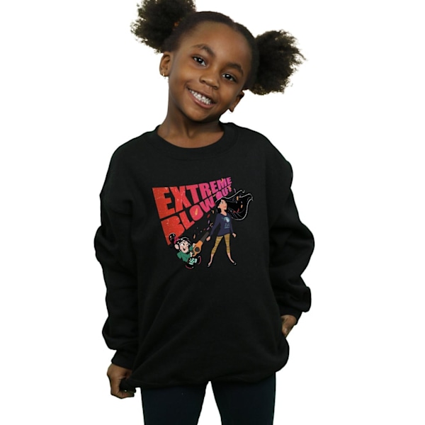 Disney Girls Wreck It Ralph Pocahontas Och Vanellope Sweatshirt Black 5-6 Years