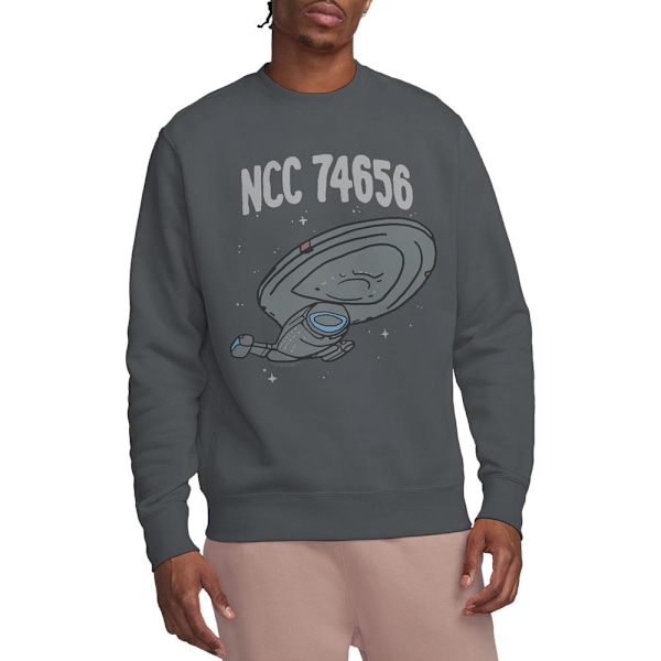 Star Trek Unisex Vuxen The Intrepid Class Sweatshirt M Kolgrå Charcoal M