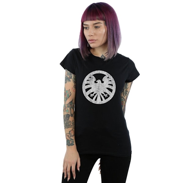 Marvel Womens/Ladies Agents Of SHIELD Distressed Logo Bomull T-shirt Black L