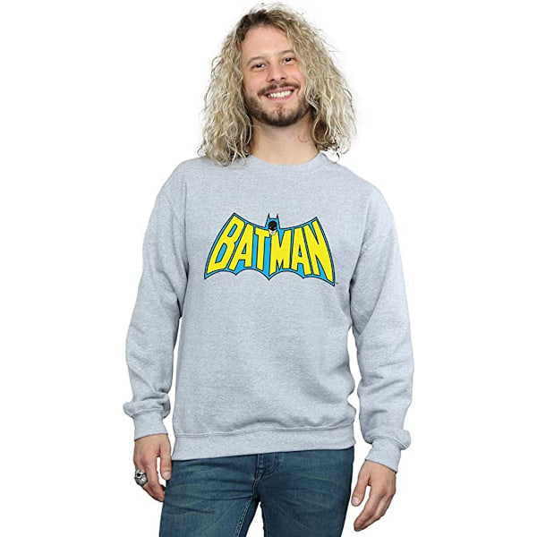 Batman Retro Logo Sweatshirt XXL Sports Grey för män Sports Grey XXL