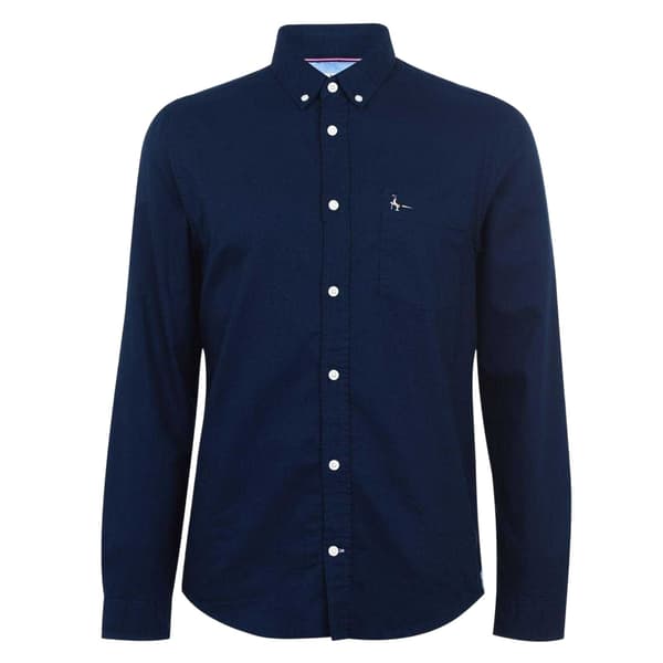 Jack Wills Herrskjorta Plain Oxford M Marinblå Navy M