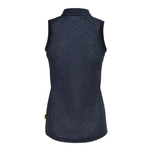 Slazenger Dam Leopard Quarter Zip Ärmlös Pikétröja Black M