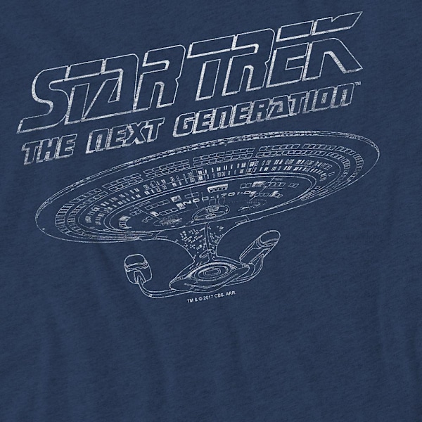 Star Trek Unisex Vuxen The Next Generation Enterprise T-Shirt X Navy XXL