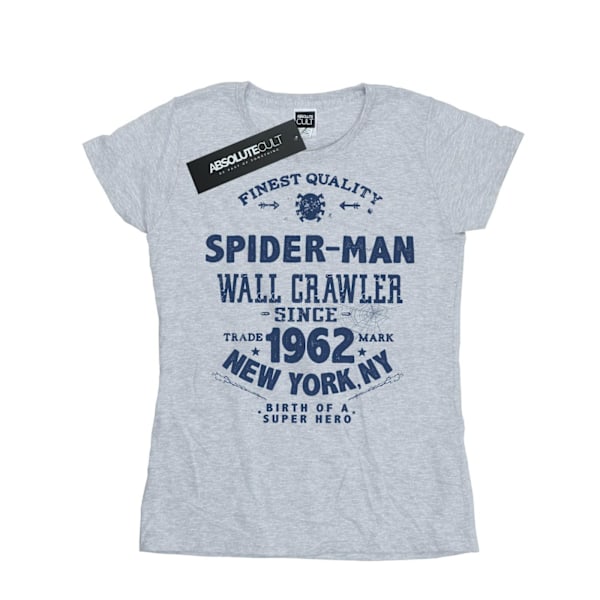 Marvel Womens/Ladies Spider-Man Finest Quality Cotton T-Shirt S Sports Grey S