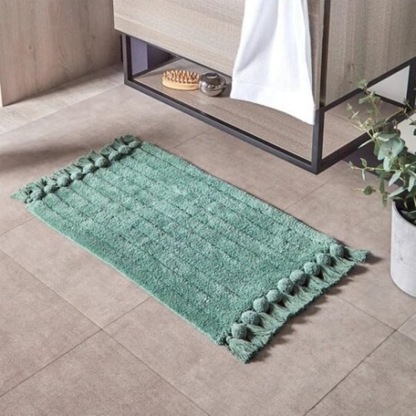 Furn Tofs Ribbad Badmatta One Size Grön Green One Size