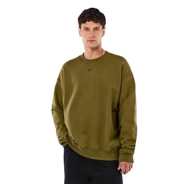 Off White Herr Tröja med rund hals Långärmad Sweatshirt S Moss/Svart Moss/Black S