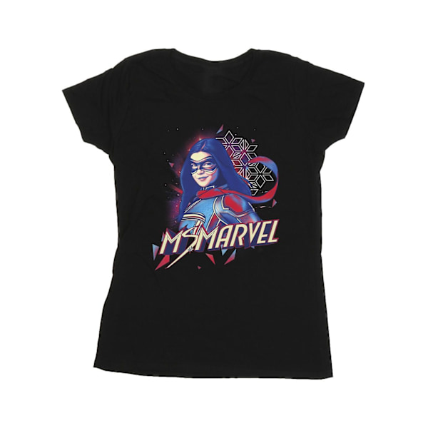 Marvel Dam/Kvinnor Ms Marvel Face Fade Bomull T-shirt L Svart Black L