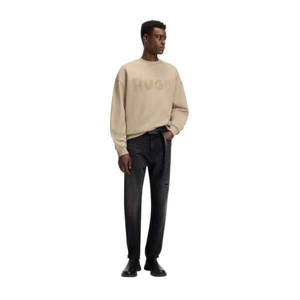 Hugo Herrtröja präglad vanlig sweatshirt S Medium Beige Medium Beige S
