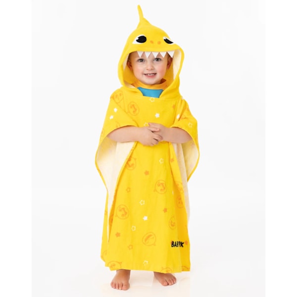 Baby Shark Barn Handduk med Huva för Barn/Barn i Storlek Ye Yellow/White One Size