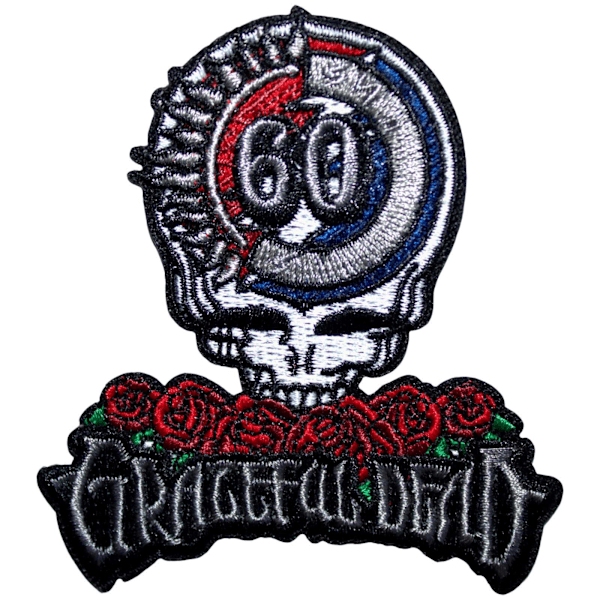 Grateful Dead 60-årsjubileum Logotyp Vävd Dödskalle Stryk På Patch O Multicoloured One Size