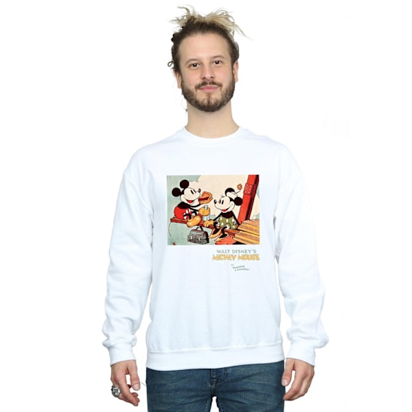 Disney Herr Mickey Mouse Bygger En Byggnad Sweatshirt 4XL Vit White 4XL