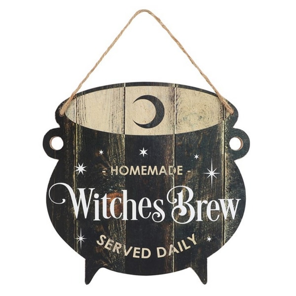 Something Different Witches Brew Cauldron Halloween Dörrskylt O Black/White/Brown One Size