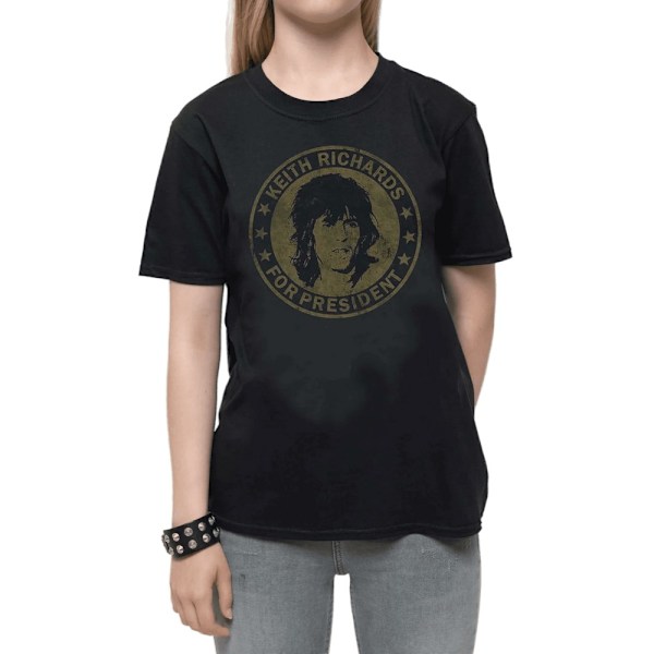 The Rolling Stones Barn/Barn Keith För President T-Shirt 5 Black 5-6 Years
