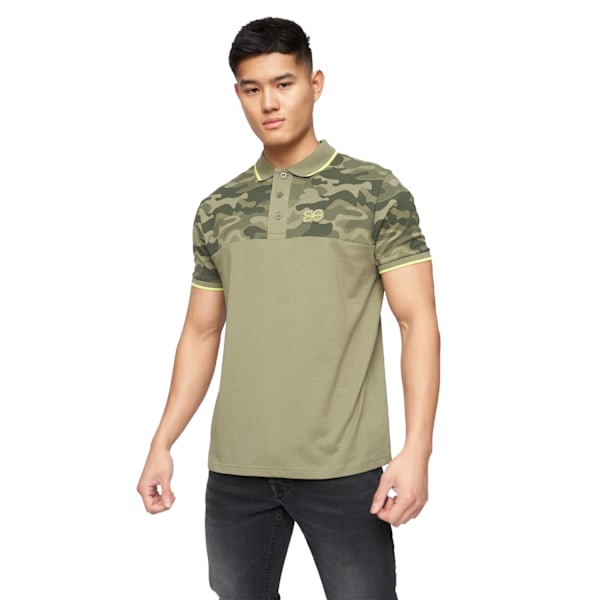 Crosshatch Herr Brightling Camo Polotröja L Oliv Olive L
