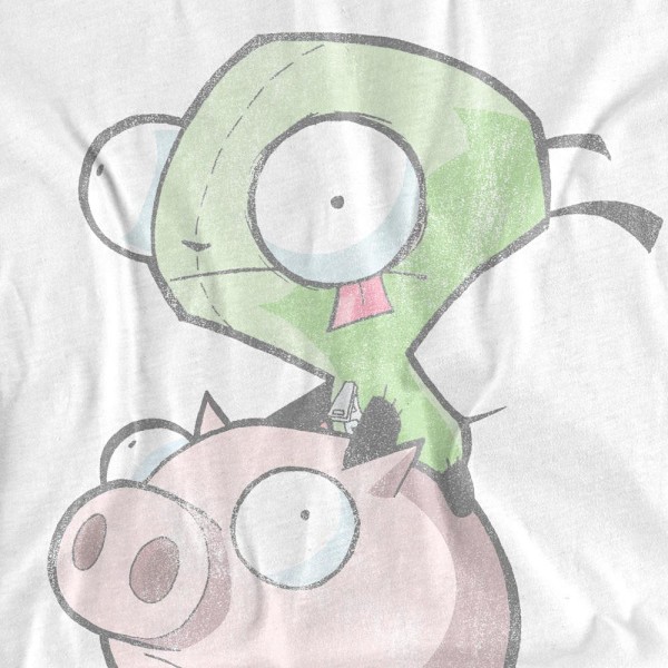 Invader Zim Unisex Vuxen Gir & Pig T-Shirt M Vit White M