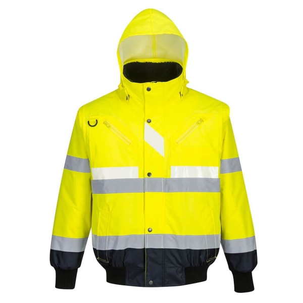 Portwest Glowtex Hi-Vis 3-i-1 Bomberjacka L Gul/Marinblå Yellow/Navy L