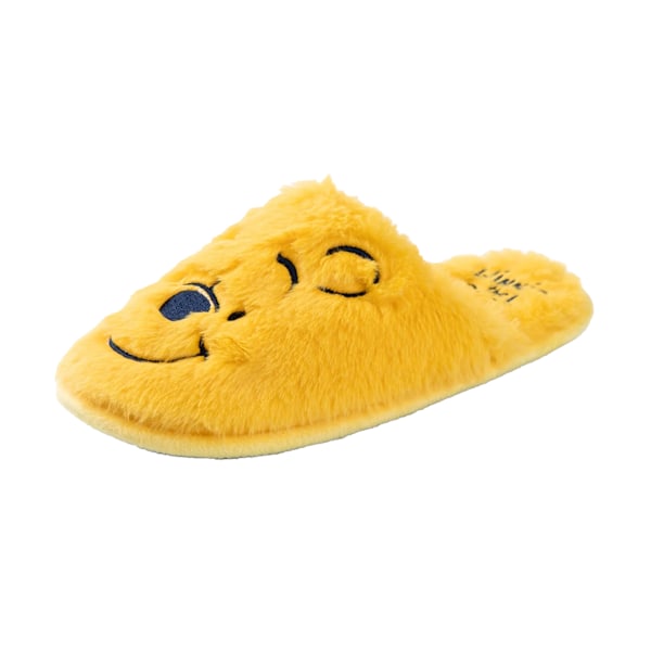 Winnie the Pooh Damskor/Damskotofflor med broderat ansikte 5 Yellow 5 UK-6 UK