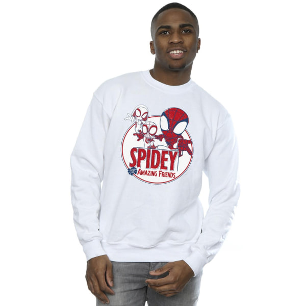 Marvel Mens Spidey And His Amazing Friends Circle Sweatshirt 3X White 3XL