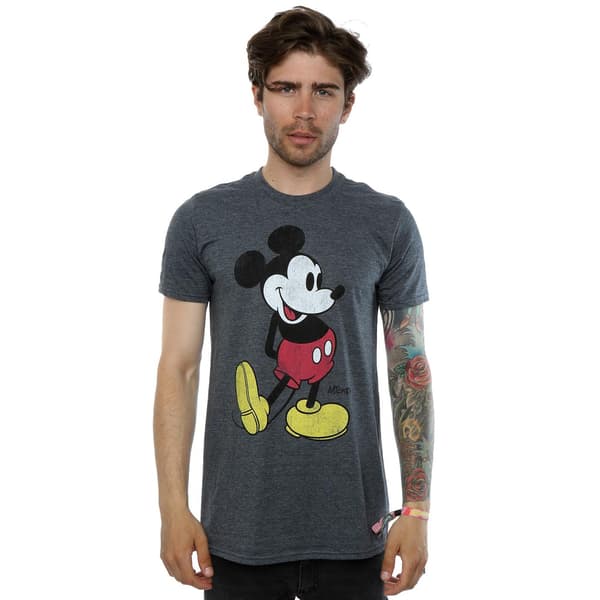 Disney herr Mickey Mouse Classic Kick T-shirt S mörkgrå Dark Heather S