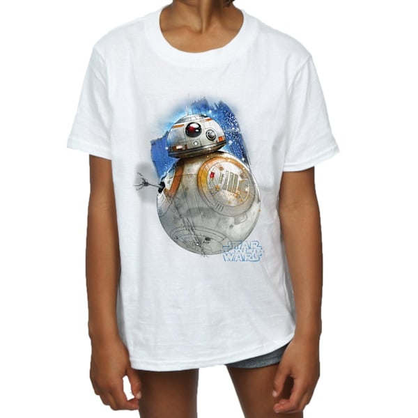 Star Wars: The Last Jedi T-shirt för flickor med BB-8, borstad, 12-13 år White 12-13 Years