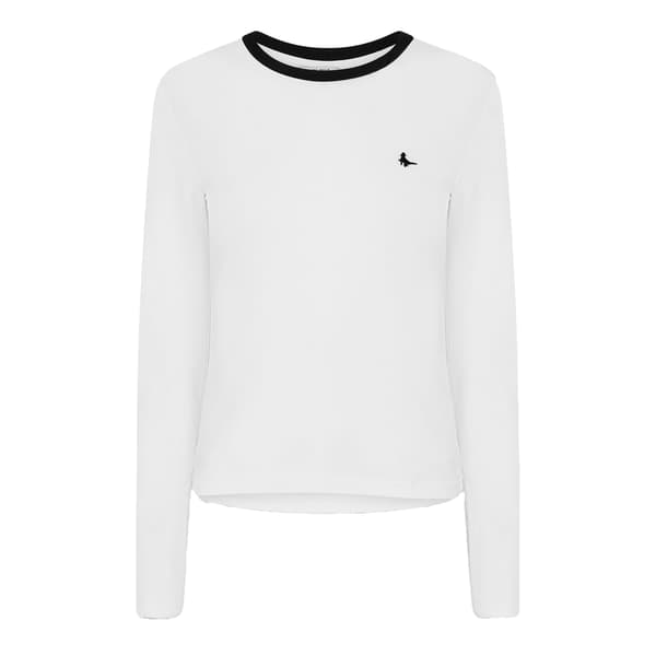Jack Wills Dam Trinkey Ringer Långärmad T-shirt 4 White 4 UK