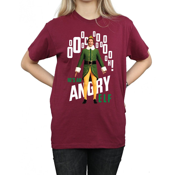 Elf Dam/Damer Angry Elf Bomull Boyfriend T-Shirt XXL Burgun Burgundy XXL