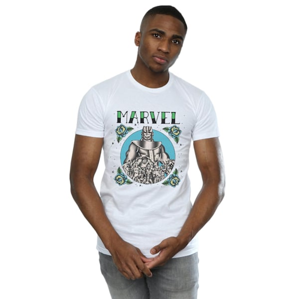 Marvel Mens Avengers Group Tattoo T-Shirt XXL Vit White XXL