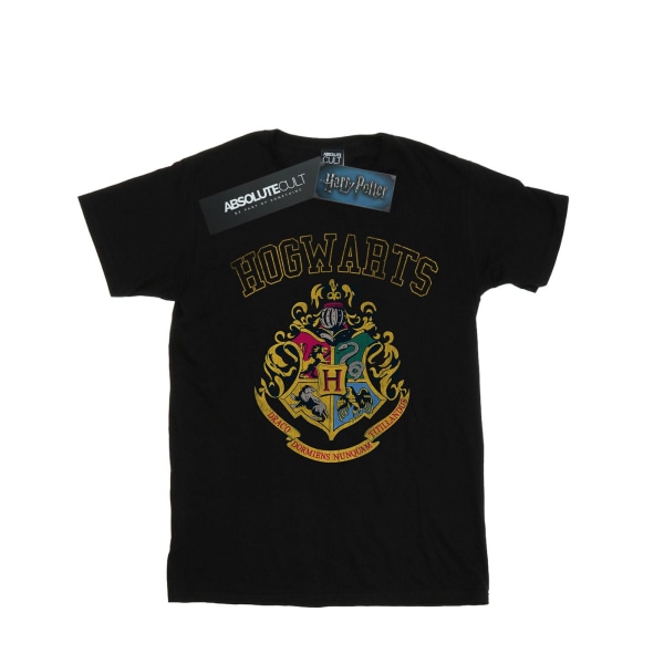 Harry Potter Girls Varsity Style Crest bomull T-shirt 5-6 år Black 5-6 Years