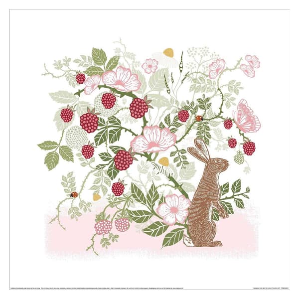 Summer Thornton Hedgerow And Hare Tryck 40cm x 40cm Flerfärgad Multicoloured 40cm x 40cm