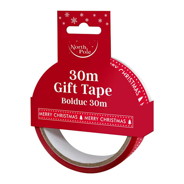 Eurowrap Tryckt Julklappstejp One Size Röd/Vit Red/White One Size