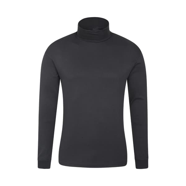 Mountain Warehouse Herr Meribel Bomulls-Termisk Topp S Svart Black S